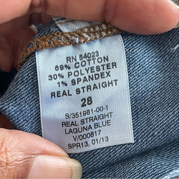 GAP | Blue Denim Real Straight Jean Shorts Sz 28 - Picture 4 of 4